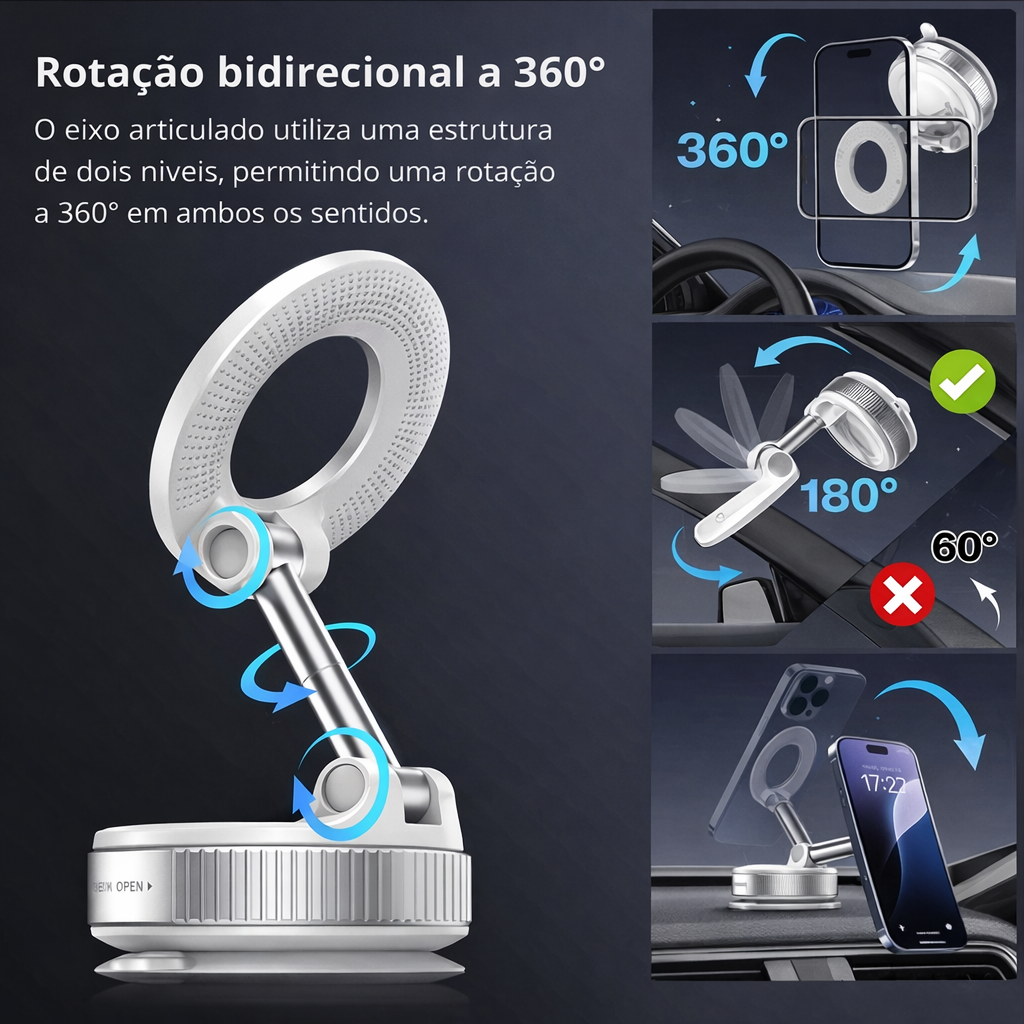 Suporte de Telefone Magnético 360°